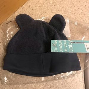 🌙BOGO Infant Zutana hat with ears in navy blue